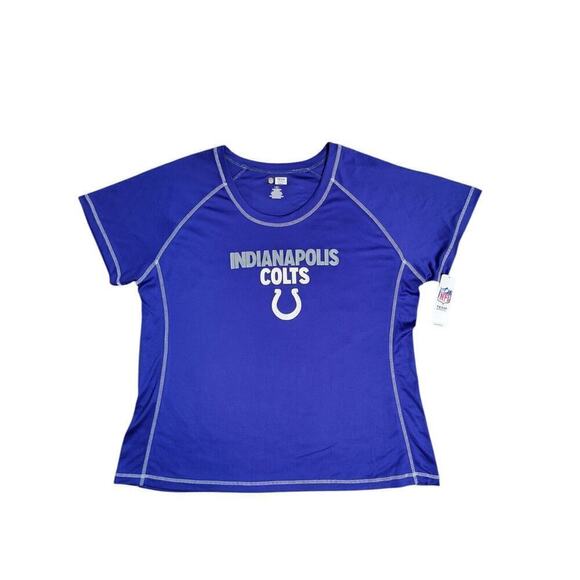 NEW NFL Indianapolis Colts Short Sleeve Scoop Neck T-Shirt Womens 1X Blue Slinky - Picture 1 of 9